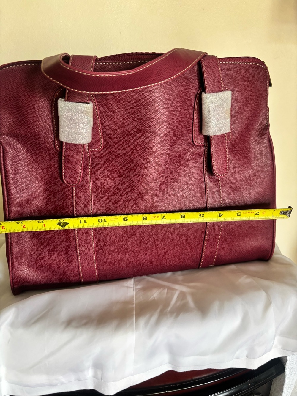 Classic Structured Burgundy Tote Bag